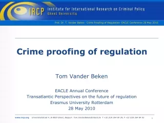 Crime proofing of regulation