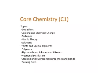 Core Chemistry (C1)