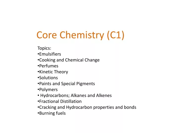 core chemistry c1