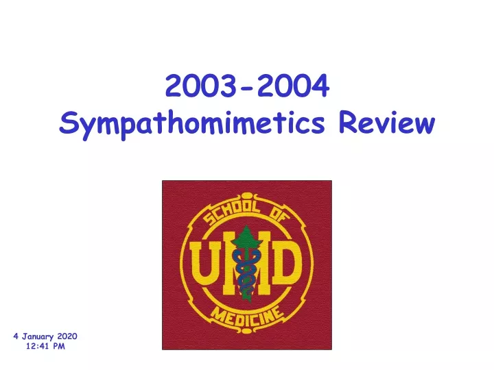 2003 2004 sympathomimetics review