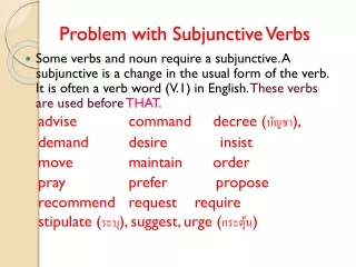 Problem  with Subjunctive Verbs