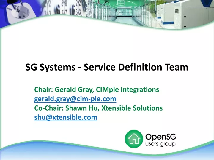 sg systems service definition team