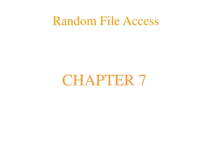 random file access