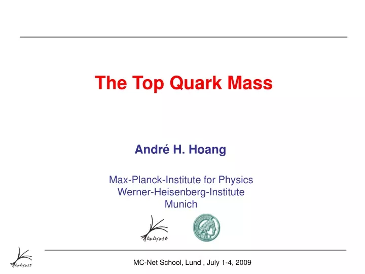 the top quark mass
