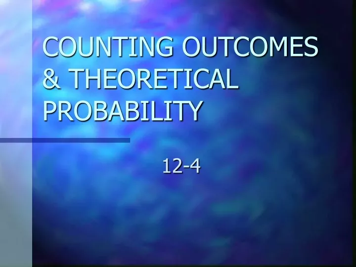 counting outcomes theoretical probability