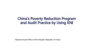 China's Poverty Reduction Program and Audit Practice by Using KNI