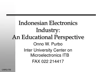 Indonesian Electronics Industry: An Educational Perspective