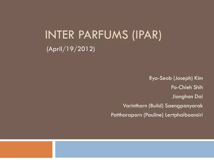 inter parfums ipar