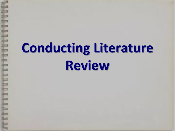 conducting literature review