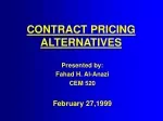 CONTRACT PRICING ALTERNATIVES