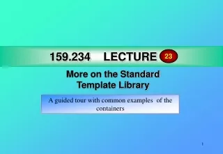 159.234 LECTURE 17