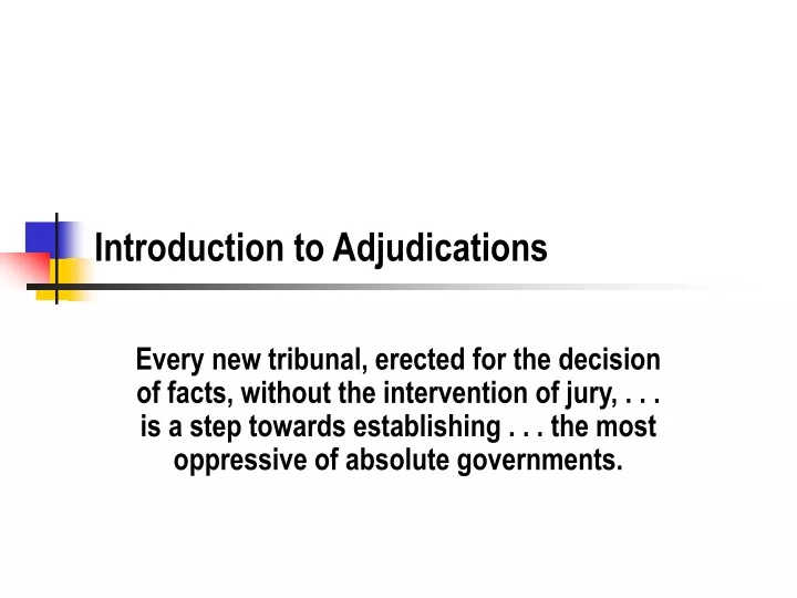 introduction to adjudications