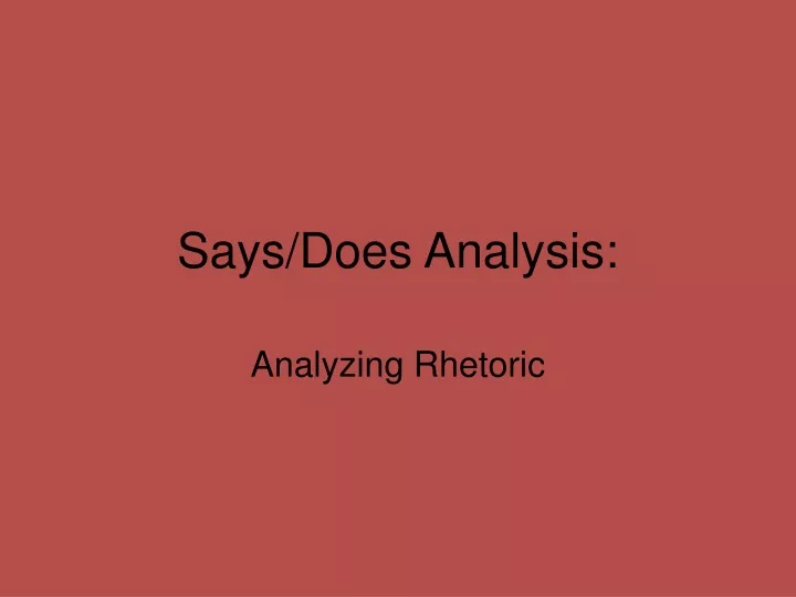 says does analysis