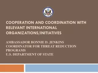 Cooperation and Coordination with Relevant International Organizations/Initiatives