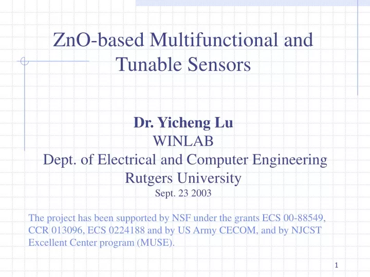 zno based multifunctional and tunable sensors