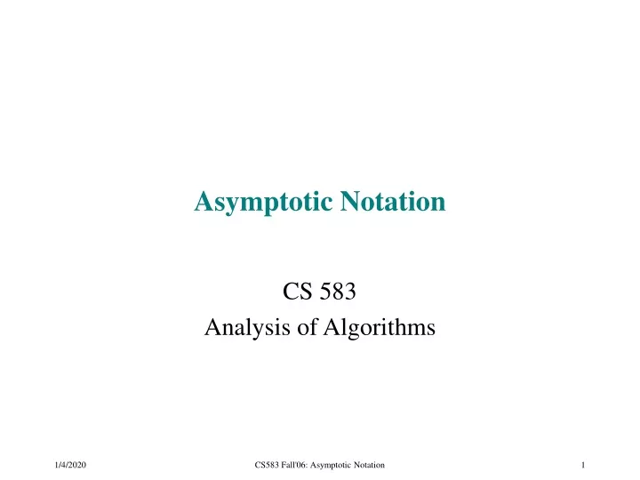 asymptotic notation