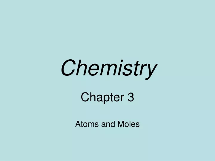 chemistry