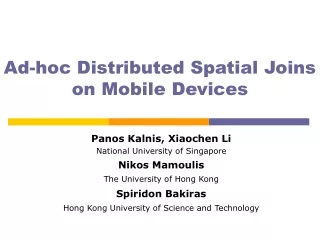 Ad-hoc Distributed Spatial Joins on Mobile Devices