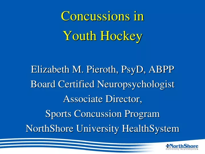 concussions in youth hockey elizabeth m pieroth