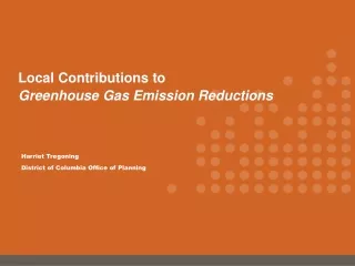 Local Contributions to   Greenhouse Gas Emission Reductions