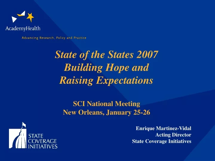 state of the states 2007 building hope