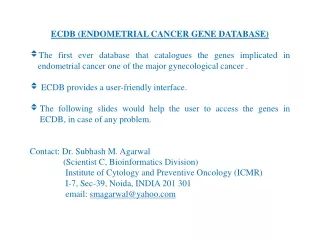 ECDB (ENDOMETRIAL CANCER GENE DATABASE)