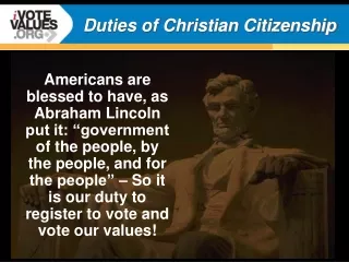 Duties of Christian Citizenship