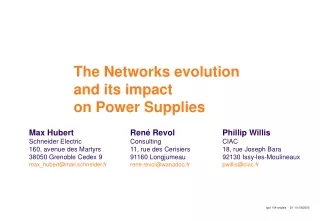 The Networks evolution and its impact  on Power Supplies