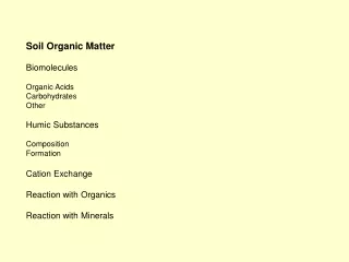 Soil Organic Matter Biomolecules Organic Acids Carbohydrates Other Humic Substances Composition