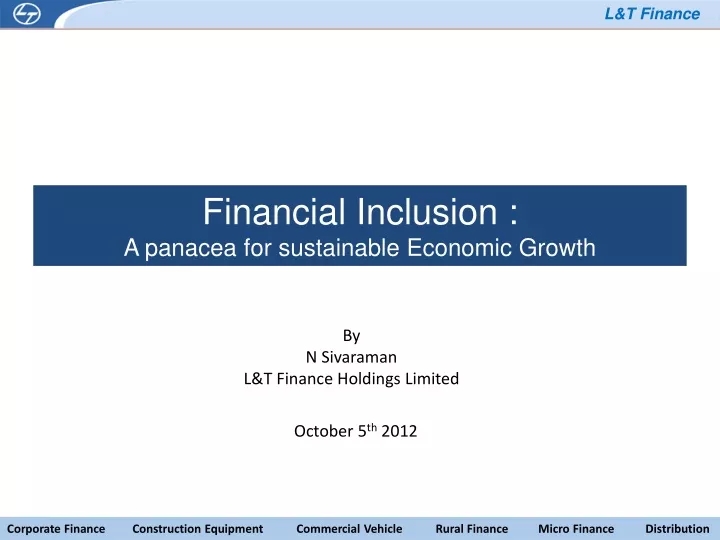 financial inclusion a panacea for sustainable