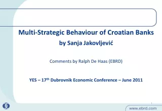 Multi-Strategic Behaviour of Croatian Banks by Sanja Jakovljevi?