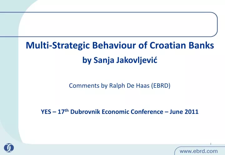multi strategic behaviour of croatian banks