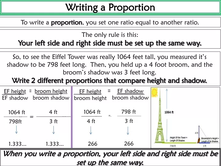 writing a proportion
