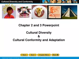 Chapter 2 and 3 Powerpoint  Cultural Diversity &amp; Cultural Conformity and Adaptation