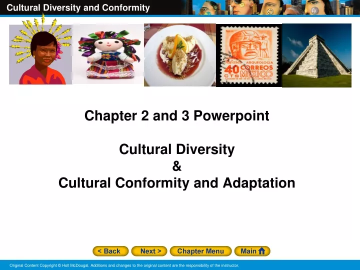 chapter 2 and 3 powerpoint cultural diversity cultural conformity and adaptation