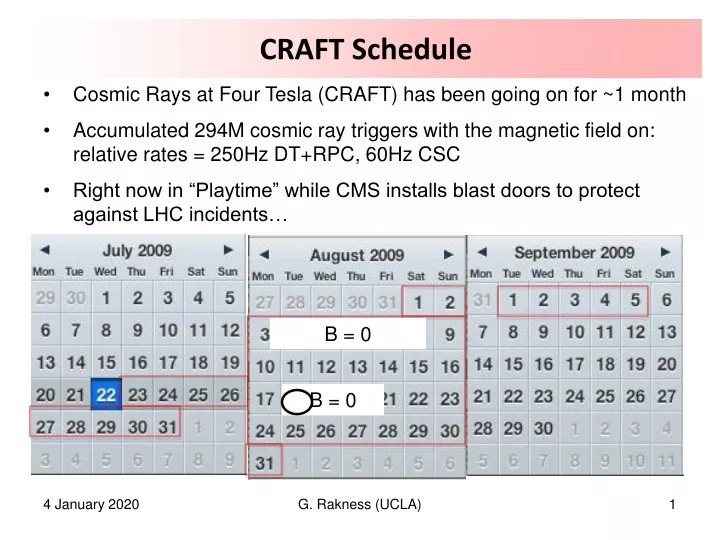 craft schedule