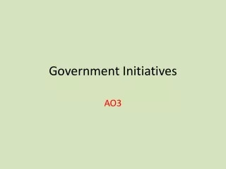 Government Initiatives