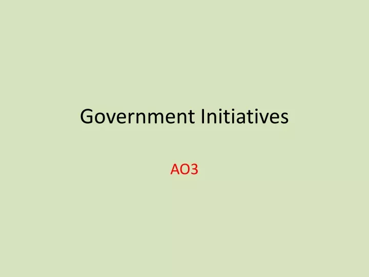 government initiatives