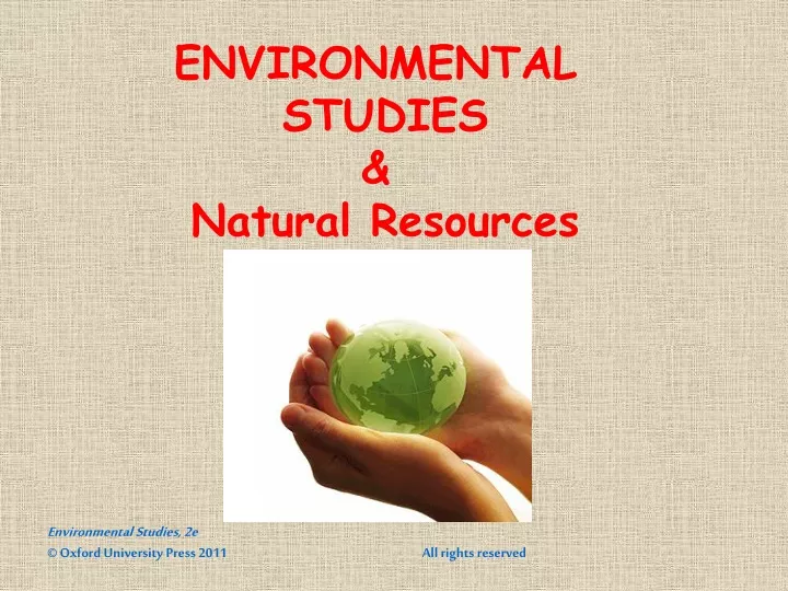 environmental studies natural resources
