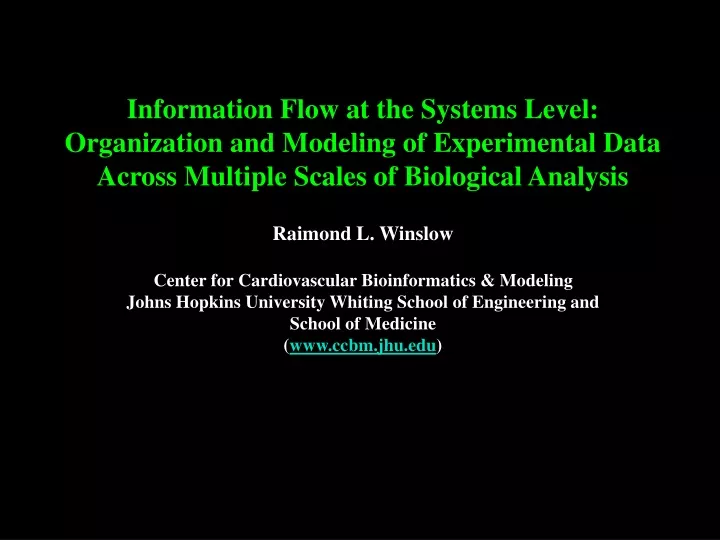 information flow at the systems level