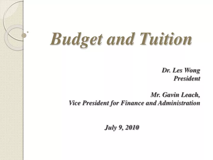 budget and tuition
