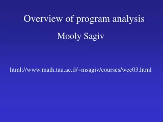Overview of program analysis