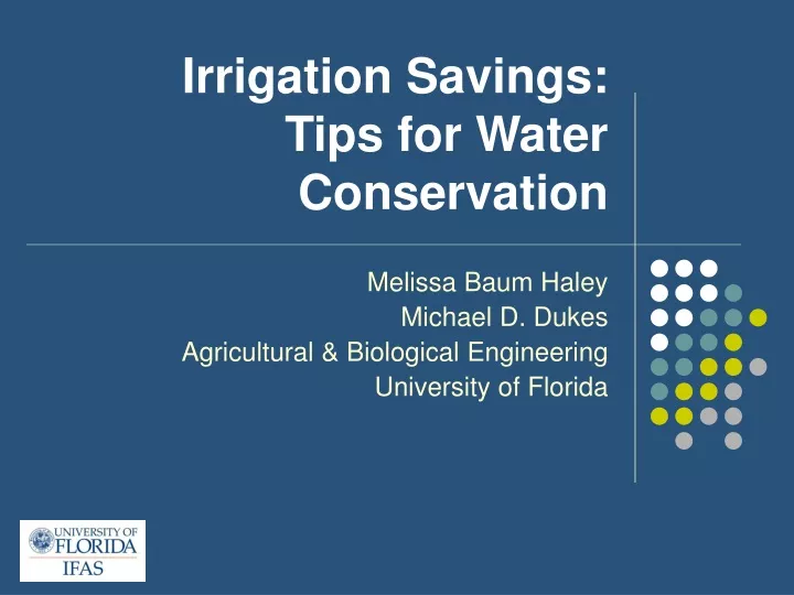 irrigation savings tips for water conservation