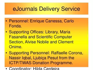 eJournals Delivery Service