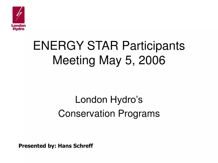 energy star participants meeting may 5 2006