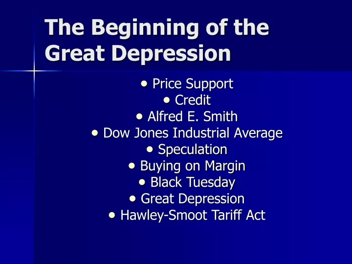 the beginning of the great depression