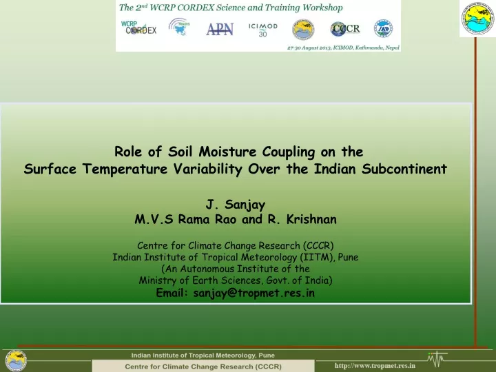 role of soil moisture coupling on the surface