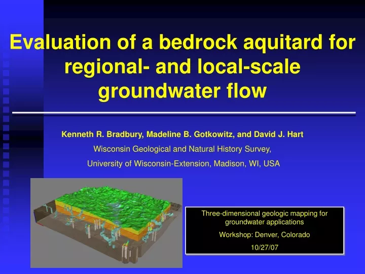 evaluation of a bedrock aquitard for regional