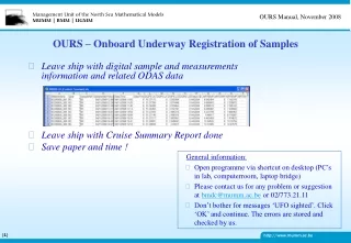 OURS – Onboard Underway Registration of Samples