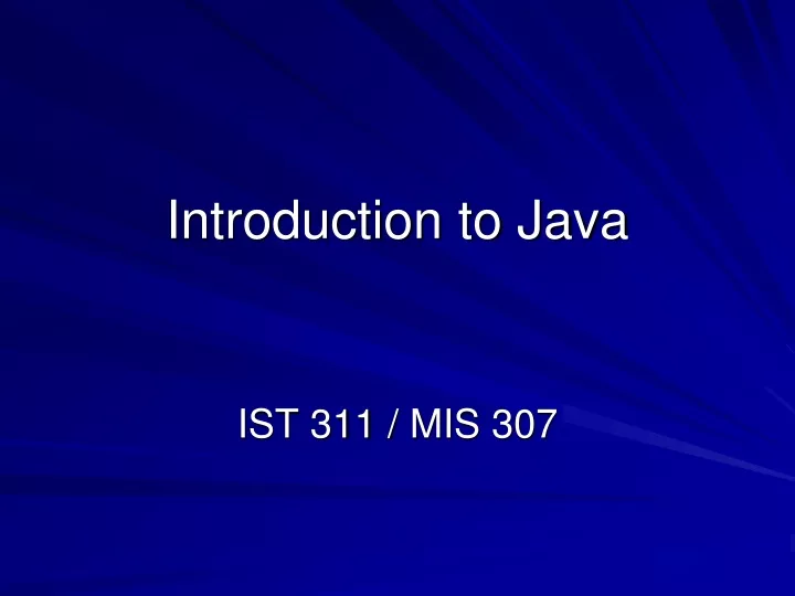 introduction to java